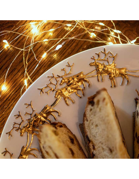 Piatto in ceramica decorato in oro