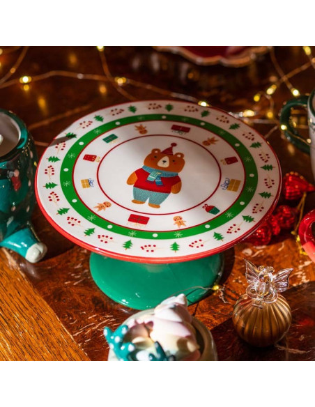 Alzata bosco in ceramica