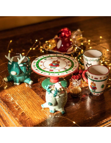 Alzata bosco in ceramica