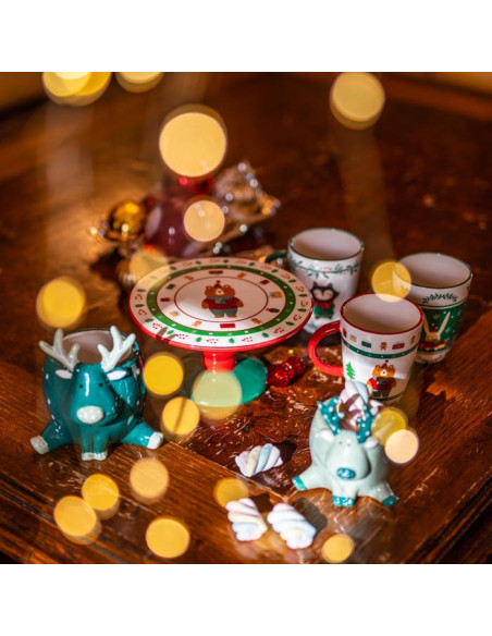 Alzata bosco in ceramica