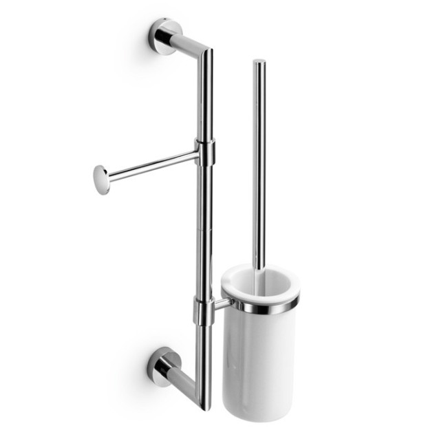 Porta rotolo per barra | Ottone cromato | Serie Baketo