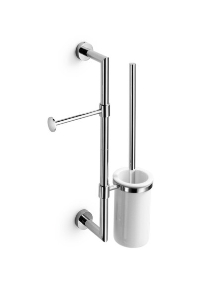 Porta rotolo per barra | Ottone cromato | Serie Baketo