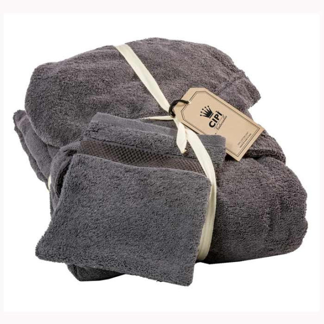 Elegant woman's bathrobe with cotton capped sponge hood of pure cotton Made in Italy