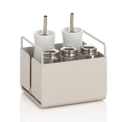 Ceramic toilet-brush holder with a grey rubber effect lining