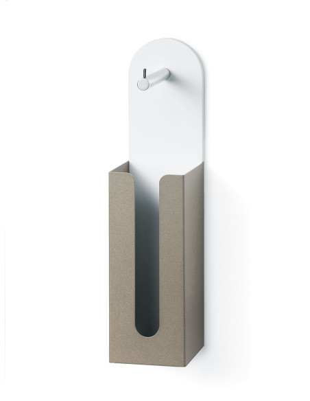 Porta rotolo con riserva da parete | Alluminio verniciato | Serie Piegà