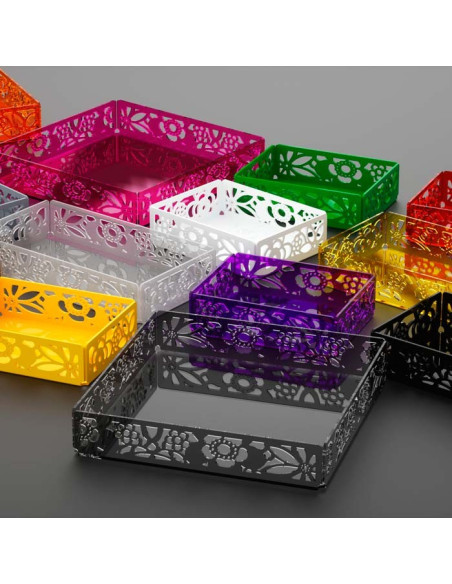 Vassoio contenitore in plexiglass | 9 colori disponibili