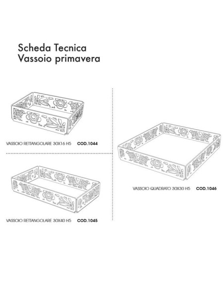 Vassoio contenitore in plexiglass | 9 colori disponibili