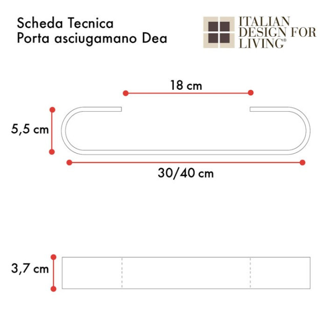Portasalviette a parete | Plexiglass | Dea | Petrozzi