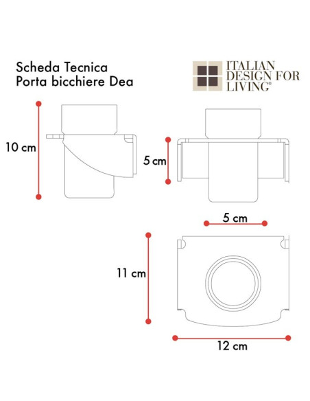 Porta bicchiere da parete | Plexiglass | Dea | Petrozzi