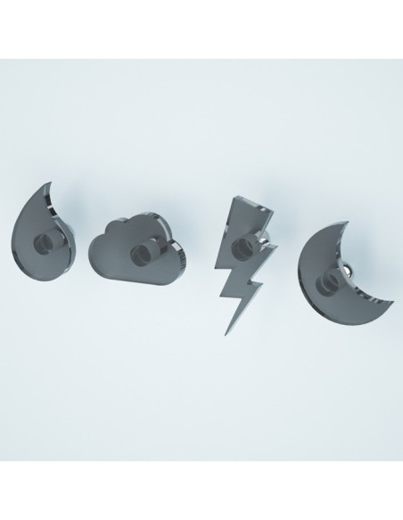 Appendiabiti Goccia Nuvola Tuono Luna | Plexiglass colorato | Petrozzi