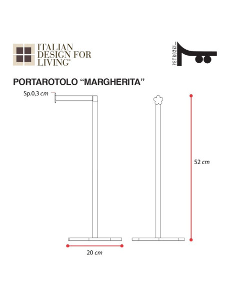 Portarotolo Margherita | Plexiglass colorato | Petrozzi