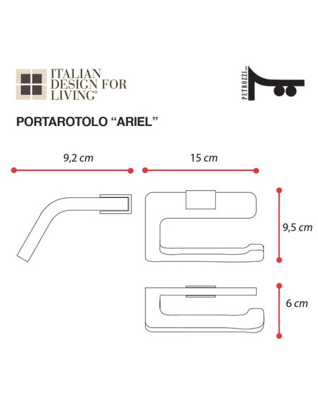 Portarotolo | Plexiglass | Trasparente | Ariel | Petrozzi