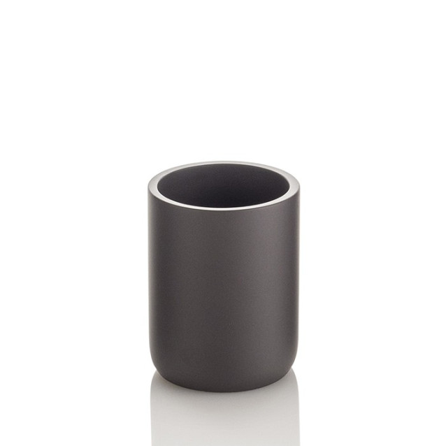 Ceramic toilet-brush holder with a grey rubber effect lining
