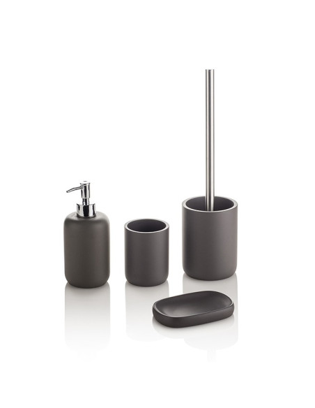 Ceramic toilet-brush holder with a grey rubber effect lining