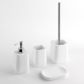 Ceramic toilet-brush holder with a grey rubber effect lining