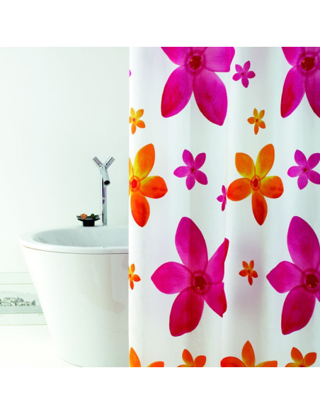 Tenda doccia "Dafne" in tessuto impermeabile e completa di ganci | Disponibile in 3 misure: 120x200 | 180x200 | 240x200