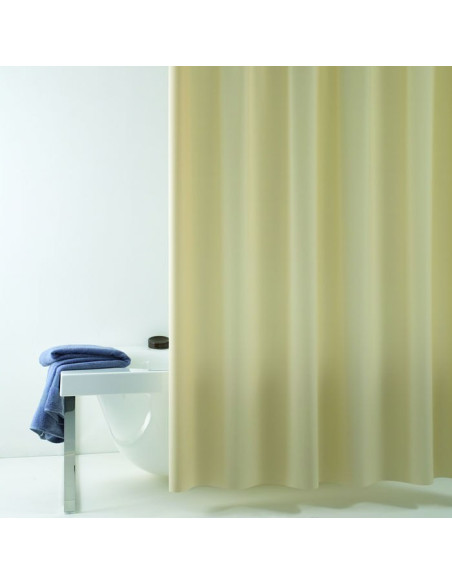 Tenda doccia "Eva" in vinile completa di anelli | Disponibile in Rosa, Celeste, Bianco, Verde acqua e Beige | Misura 180x200