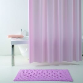 Tenda doccia "Eva" in vinile completa di anelli | Disponibile in Rosa, Celeste, Bianco, Verde acqua e Beige | Misura 180x200