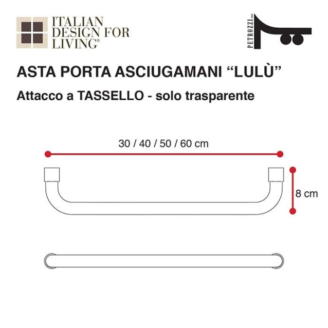 Mensola a tassello  Lulù | Plexiglass | Trasparente | Petrozzi