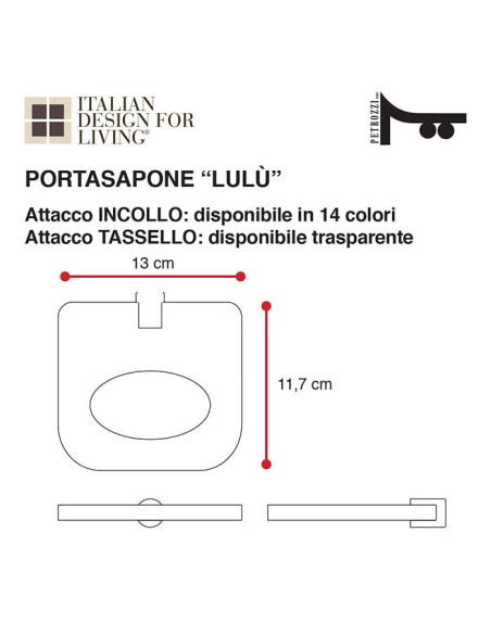 Portasapone Lulù | Plexiglass | 14 Colorazioni | Petrozzi