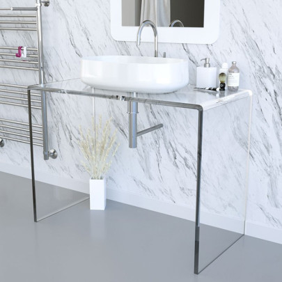 Mobile Bagno da 50 cm Ponte | Con o senza Lavabo | Trasparente | Bianco | Nero | Petrozzi