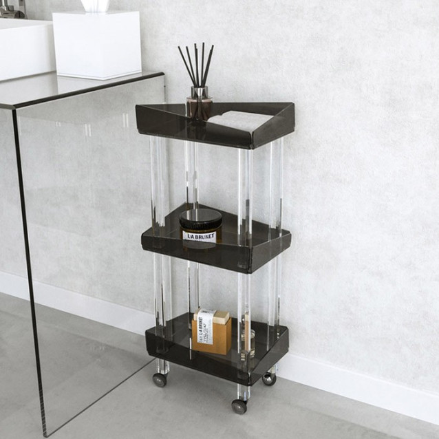 Cart with wheels with floral design | Plexiglass | 9 colours available