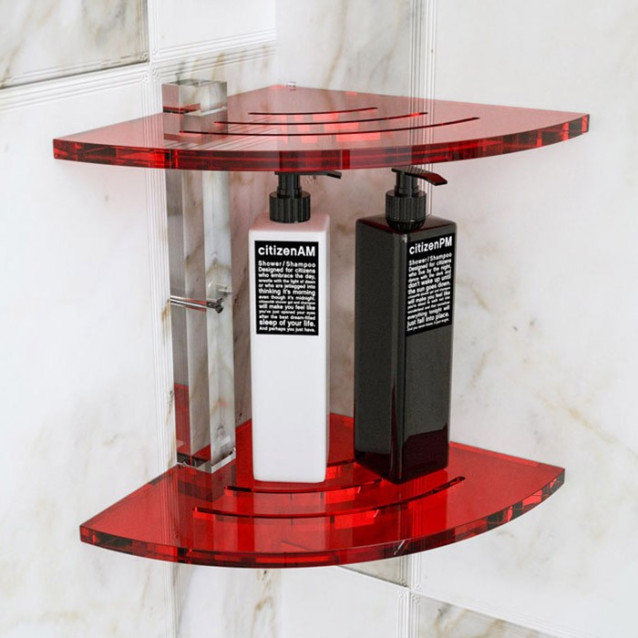 Mensola angolare Linea 2  | Con o senza Asole | Plexiglass | 14 Colorazioni | Petrozzi