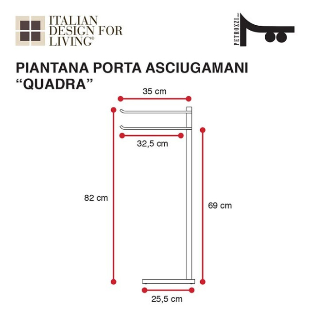 Piantana Quadra | Plexiglass | 14 colori disponibili | Petrozzi