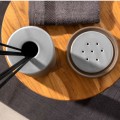 Soft touch resin toilet brush holder available in matt white or grey