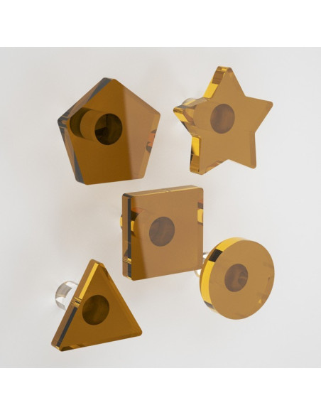 Appendiabiti Goccia Nuvola Tuono Luna | Plexiglass colorato | Petrozzi