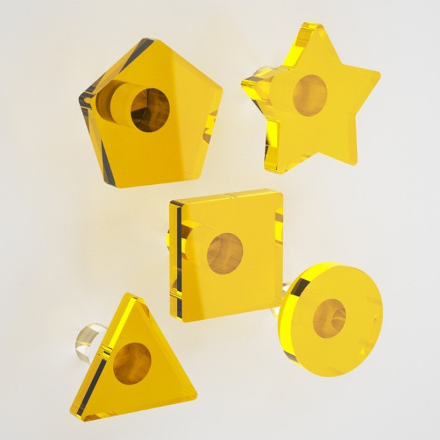 Appendiabiti Goccia Nuvola Tuono Luna | Plexiglass colorato | Petrozzi