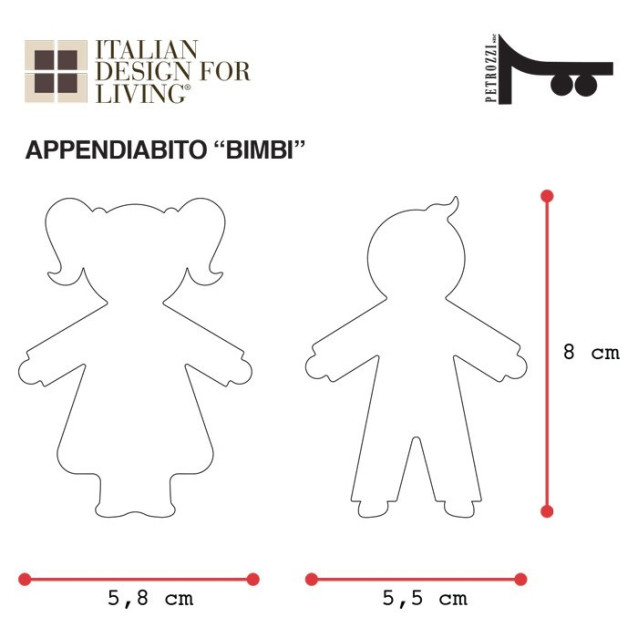 Appendiabiti a Magnete Bimbi | Plexiglass colorato | Petrozzi