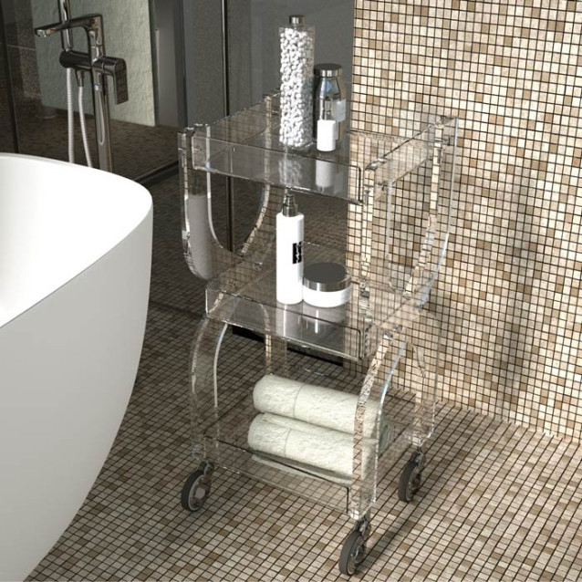 Carrello Omega ruote con fermo| Plexiglass | 14 colori disponibili