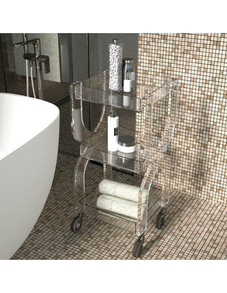Carrello Omega ruote con fermo| Plexiglass | 14 colori disponibili
