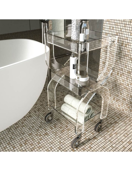 Carrello Omega ruote con fermo| Plexiglass | 14 colori disponibili