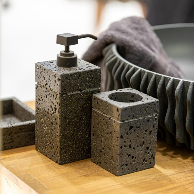 Dispenser sapone da appoggio Meru in pietra naturale levigata  | CIPI