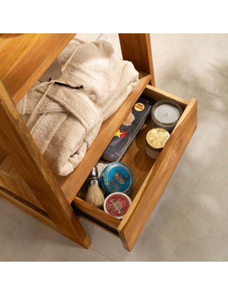 Scala Comoda a 5 ripiani con cassetto in legno Teak | Cipì