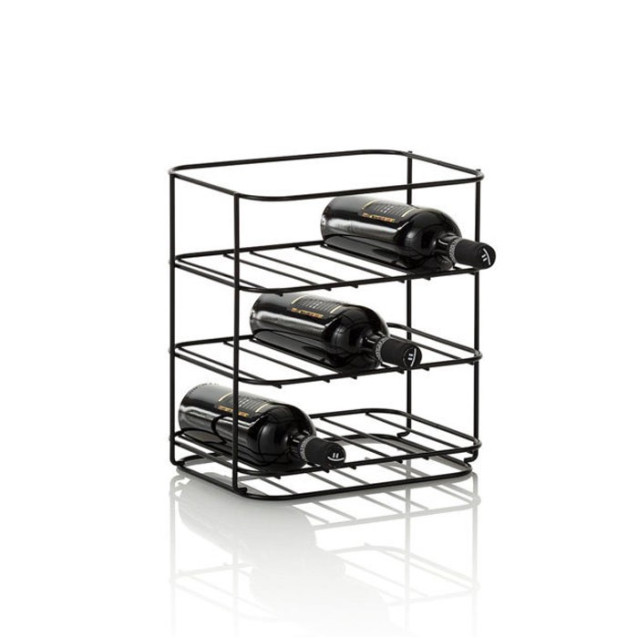 Portabottiglie 9 posti in metallo verniciato Nero Opaco | TFT