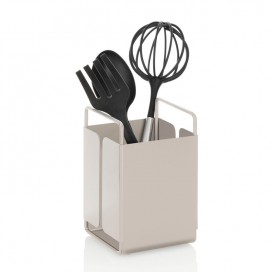 Ceramic toilet-brush holder with a grey rubber effect lining