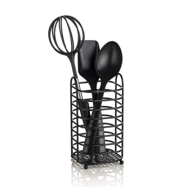 Ceramic toilet-brush holder with a grey rubber effect lining