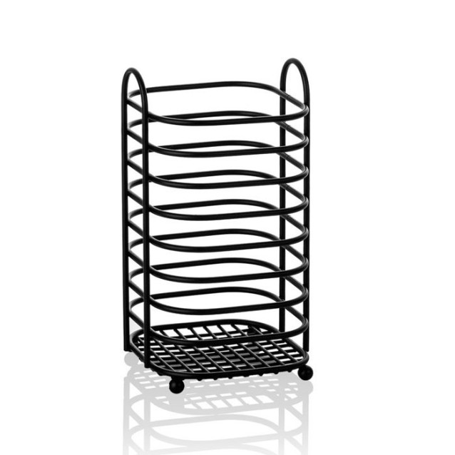 Cestino Multiuso portaoggetti Cucina o Bagno in metallo Opaco Nero | TFT