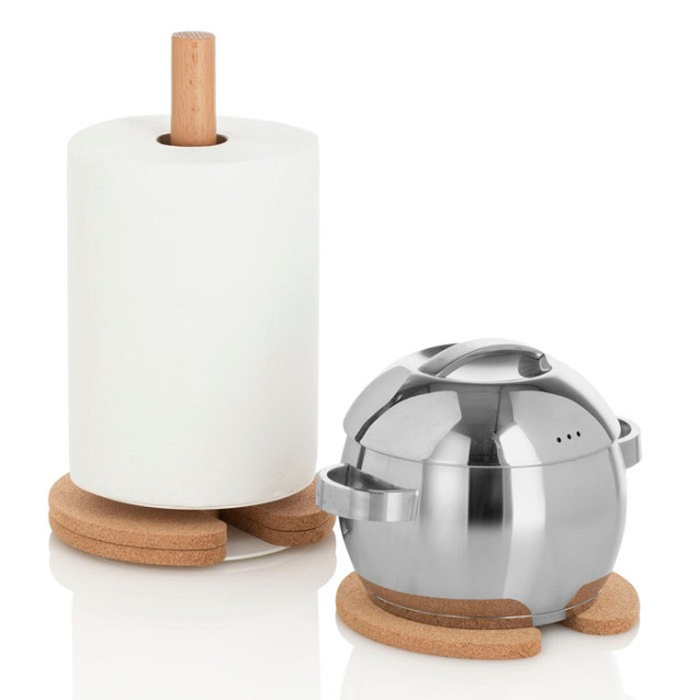 Ceramic toilet-brush holder with a grey rubber effect lining