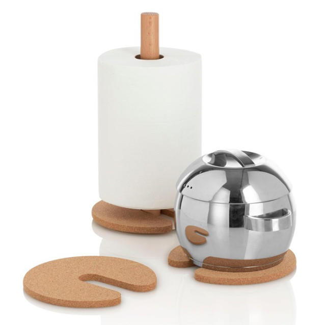 Ceramic toilet-brush holder with a grey rubber effect lining