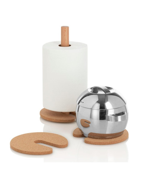 Ceramic toilet-brush holder with a grey rubber effect lining