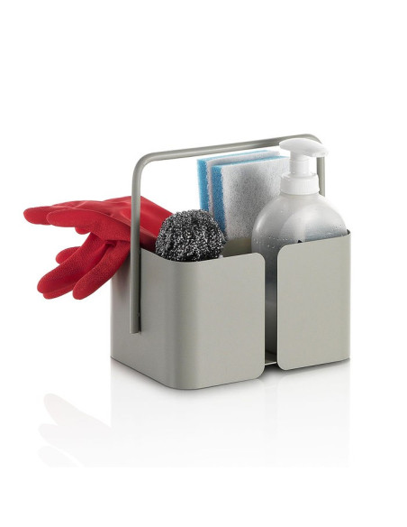 Ceramic toilet-brush holder with a grey rubber effect lining