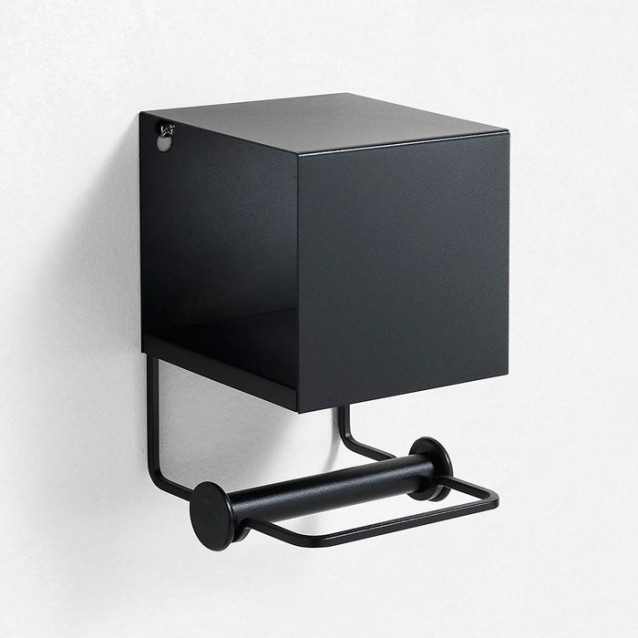 Ceramic toilet-brush holder with a grey rubber effect lining