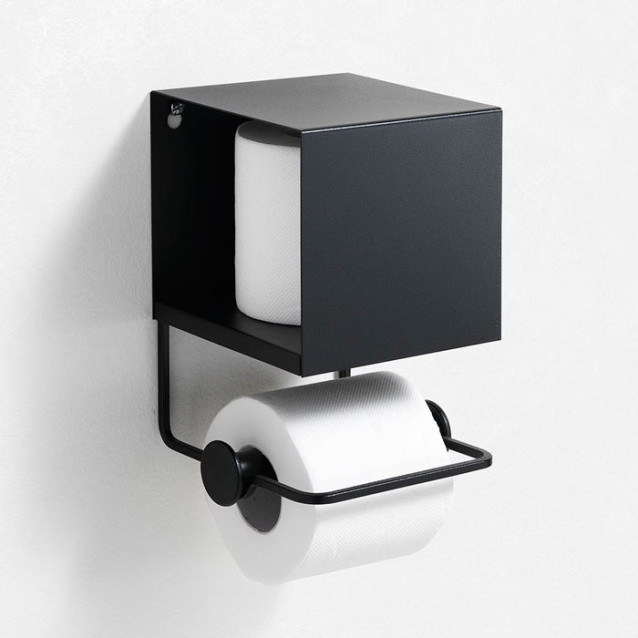 Ceramic toilet-brush holder with a grey rubber effect lining