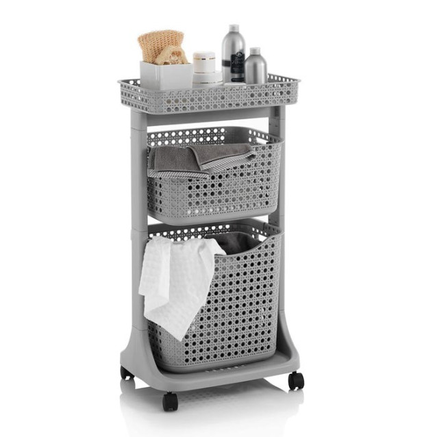 Ceramic toilet-brush holder with a grey rubber effect lining