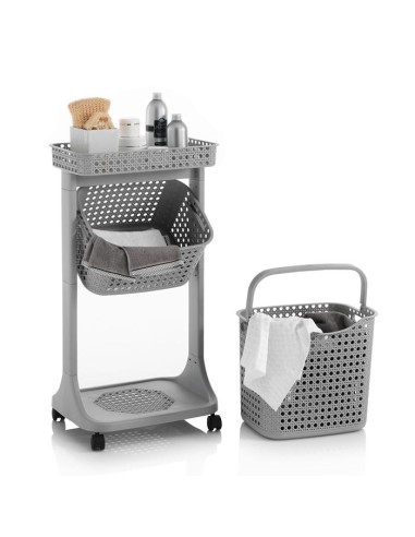 Ceramic toilet-brush holder with a grey rubber effect lining