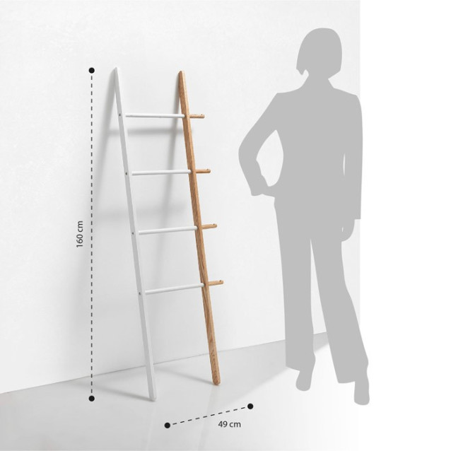 Scaletta bagno a ripiani legno | Nero o Bianco | TFT